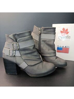 Sz 8 Blowfish Malibu Ankle Womens Heel Boots Read